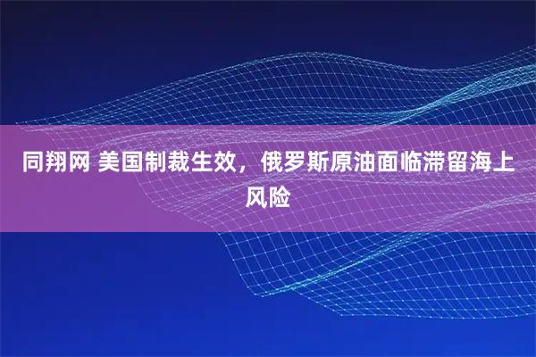 同翔网 美国制裁生效，俄罗斯原油面临滞留海上风险
